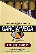 GARCIA Y VEGA ENGLISH CORONAS 30 TUBED CIGARS