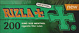 RIZLA+ KING SIZE MENTHOL FILTER CIGARETTE TUBES - 200CT