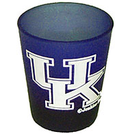 UK Logo Blue Frosted Shot Glass