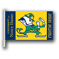 Notre Dame Mascot Car Flag