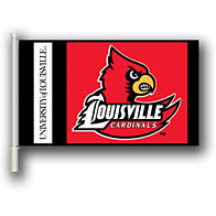 Louisville Cardinals Logo Car Flag