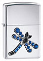 ZIPPO SATIN DRAGONFLY - HIGH POLISH CHROME