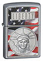 ZIPPO THE FACE OF LIBERTY EMBLEM - SATIN CHROME