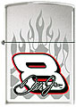 ZIPPO DALE JR. "#8 RACE FLAMES" HIGH POLISH CHROME