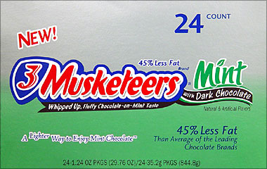 3 Musketeers - Mint with Dark Chocolate 24CT Box