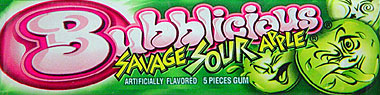 Bubblicious Savage Sour Apple 18/5pks.