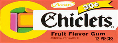 CHICLETS FRUIT FLAVORED GUM - 20/12PKS