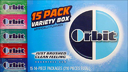 Wrigleys Orbit 15 Pack Variety Box