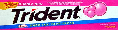 Trident Bubble Gum Flavored 12CT