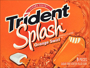Trident Splash Orange Swirl 10/9pc pks.