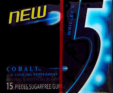 Wrigley's 5 Cobalt (Peppermint), 10 Fifteen Piece Packs
