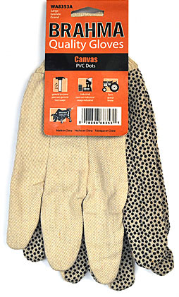 Brahma Canvas Pvc Dots Gloves