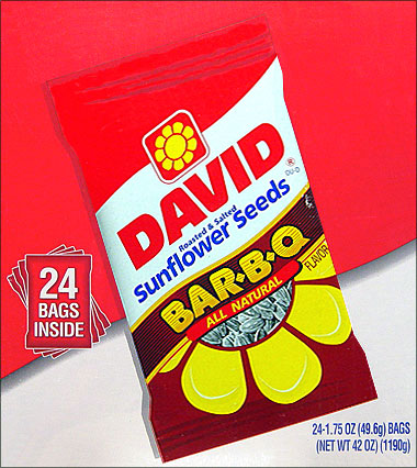 DAVID BAR-B-Q SUNFLOWER SEEDS 24/1.75oz PACKS