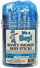 It's A Boy Honey Smoked Beef Sticks 24ct
