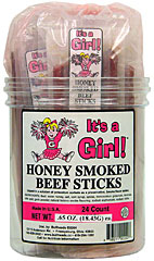 It's A Girl Honey Smoked Beef Sticks 24ct