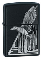 ZIPPO BLACK DUCK EMBLEM - BLACK MATTE