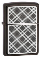 ZIPPO CHARCOAL PLAIDNESS EMBLEM - BLACK ICE
