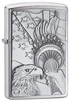 ZIPPO SOMETHING PATRIOTIC - BRUSHED CHROME