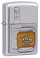 ZIPPO JIM BEAM BOTTLE- SATIN CHROME