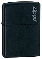 ZIPPO BLACK MATTE w/ ZIPPO LOGO