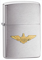 ZIPPO U.S. NAVY WINGS EMBLEM - BRUSHED CHROME