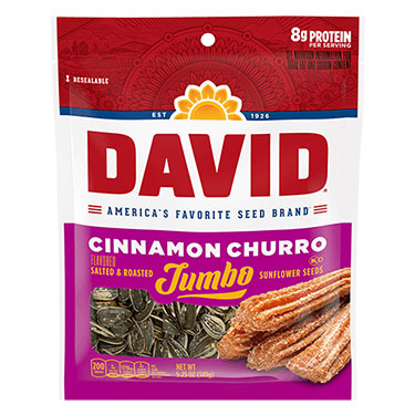 David Jumbo Cinnamon Churro Sunflower Seeds 5.25oz Bag