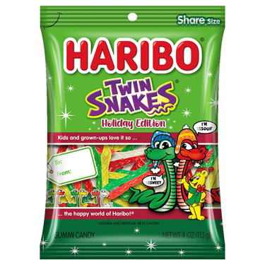 Haribo Holiday Edition Twin Snakes 4oz Bag