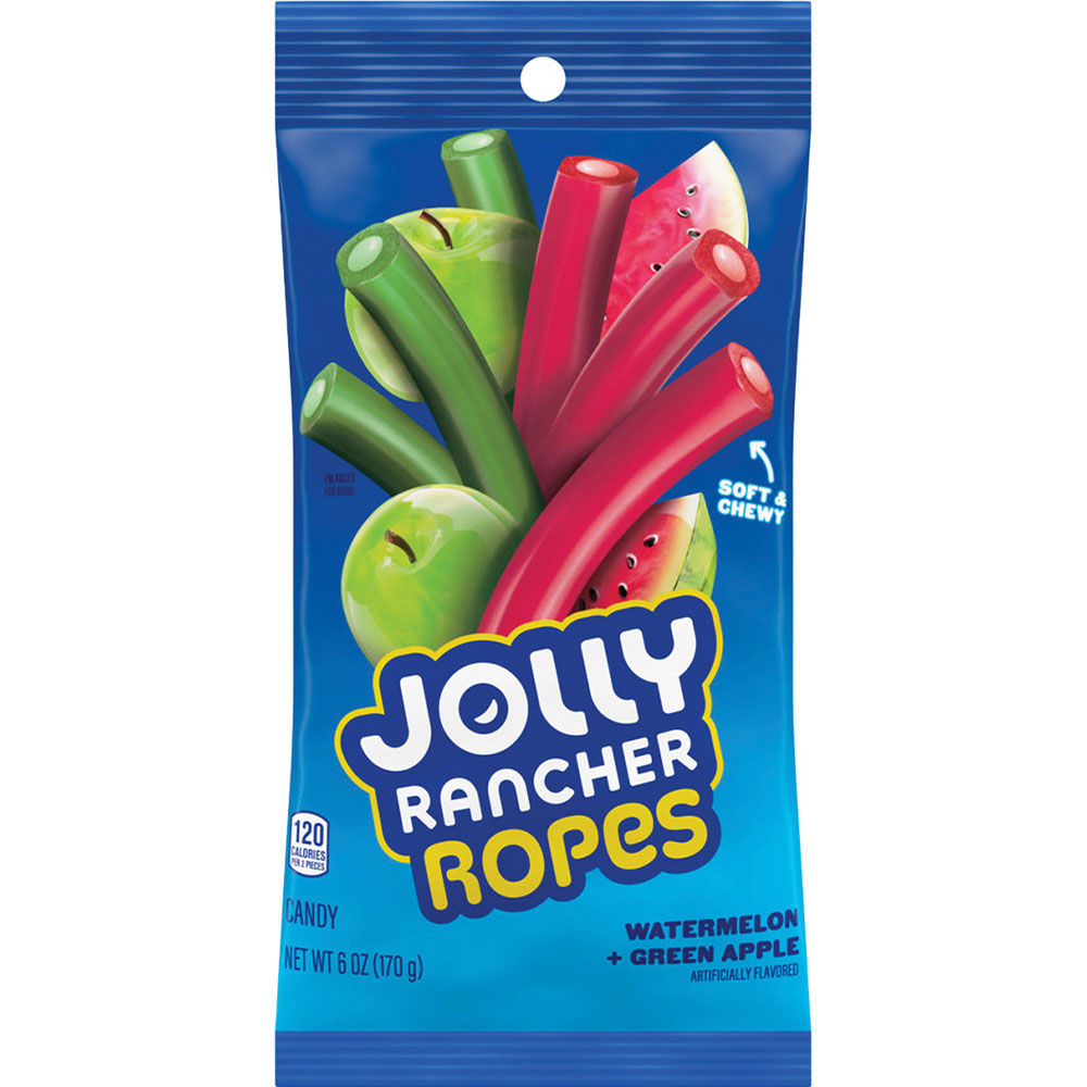 Jolly Rancher Watermelon And Green Apple Ropes 6oz Bag