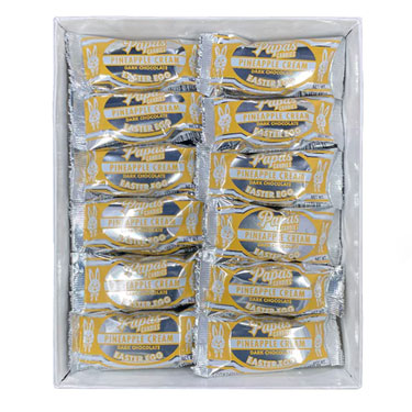 Papas Dark Chocolate Covered Pineapple Cream Eggs 24ct Box