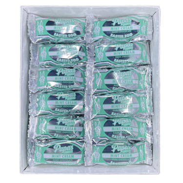 Papas Dark Chocolate Covered Mint Cream Eggs 24ct Box