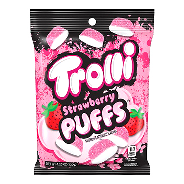 Trolli Strawberry Puffs 4.25oz Bag Expires April 14th 2026