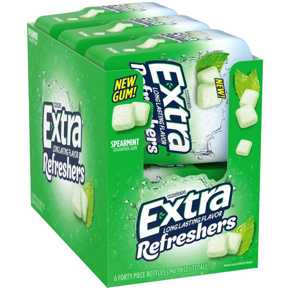 Extra Spearmint Refreshers Sugar Free Gum 6ct Box