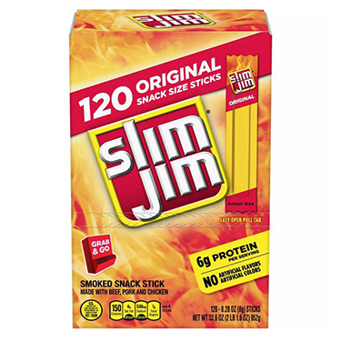Slim Jim Original 0.28oz 120ct Box Expires December 15th 2025