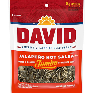 David Jumbo Jalapeno Hot Salsa Sunflower Seeds 5.25oz Bag