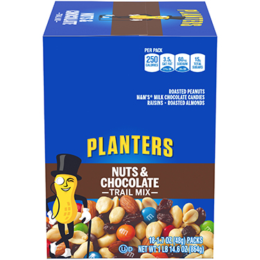 Planters Trail Mix Nuts and Chocolate 18ct Box Expires May 23rd 2026