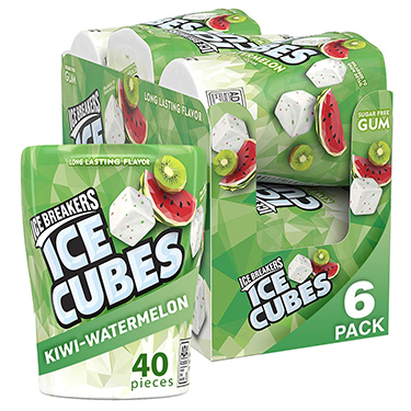 Ice Breakers Ice Cubes Kiwi Watermelon Sugar Free Chewing Gum 6ct Box Expires January 1st 2026