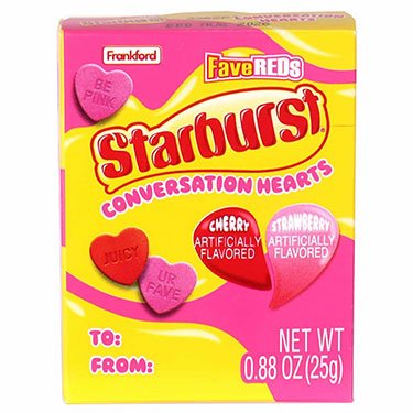 Starburst Valentines Fave Red Conversation Hearts .88oz Box