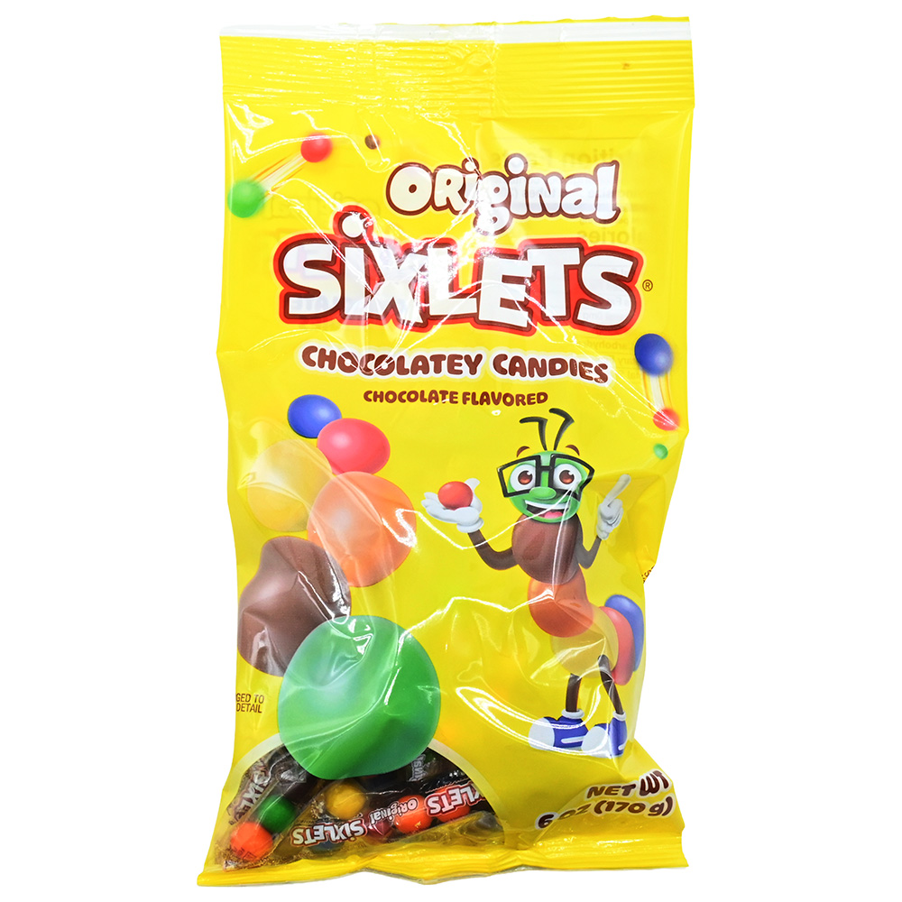 Sixlets Chocolate Candy 6ball Tube 6oz Bag