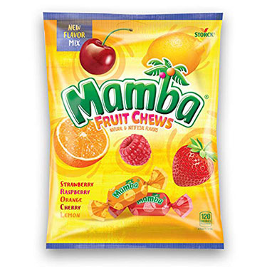 Mamba Fruit Chews Assorted 3.52oz Bag Expires November 30th 2025