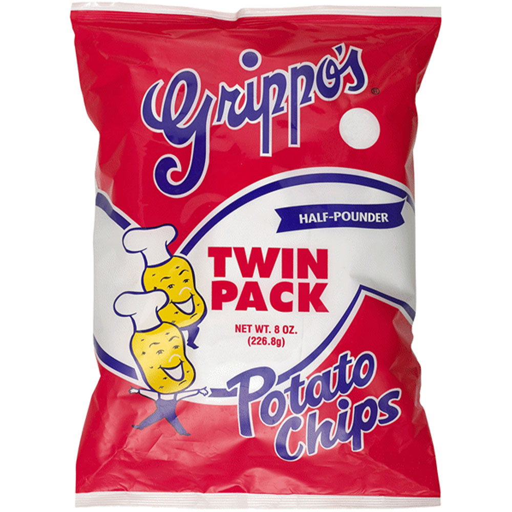 Grippo's Plain Potato Chips Twin Pack 8oz Bags 6ct