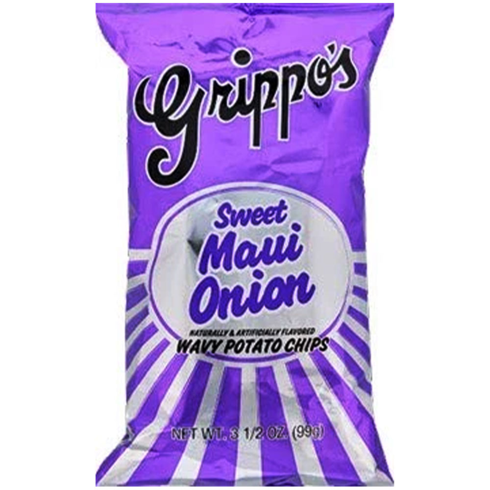 Grippo's Sweet Maui Onion Wavy Potato Chips 4.5oz Bags 18ct