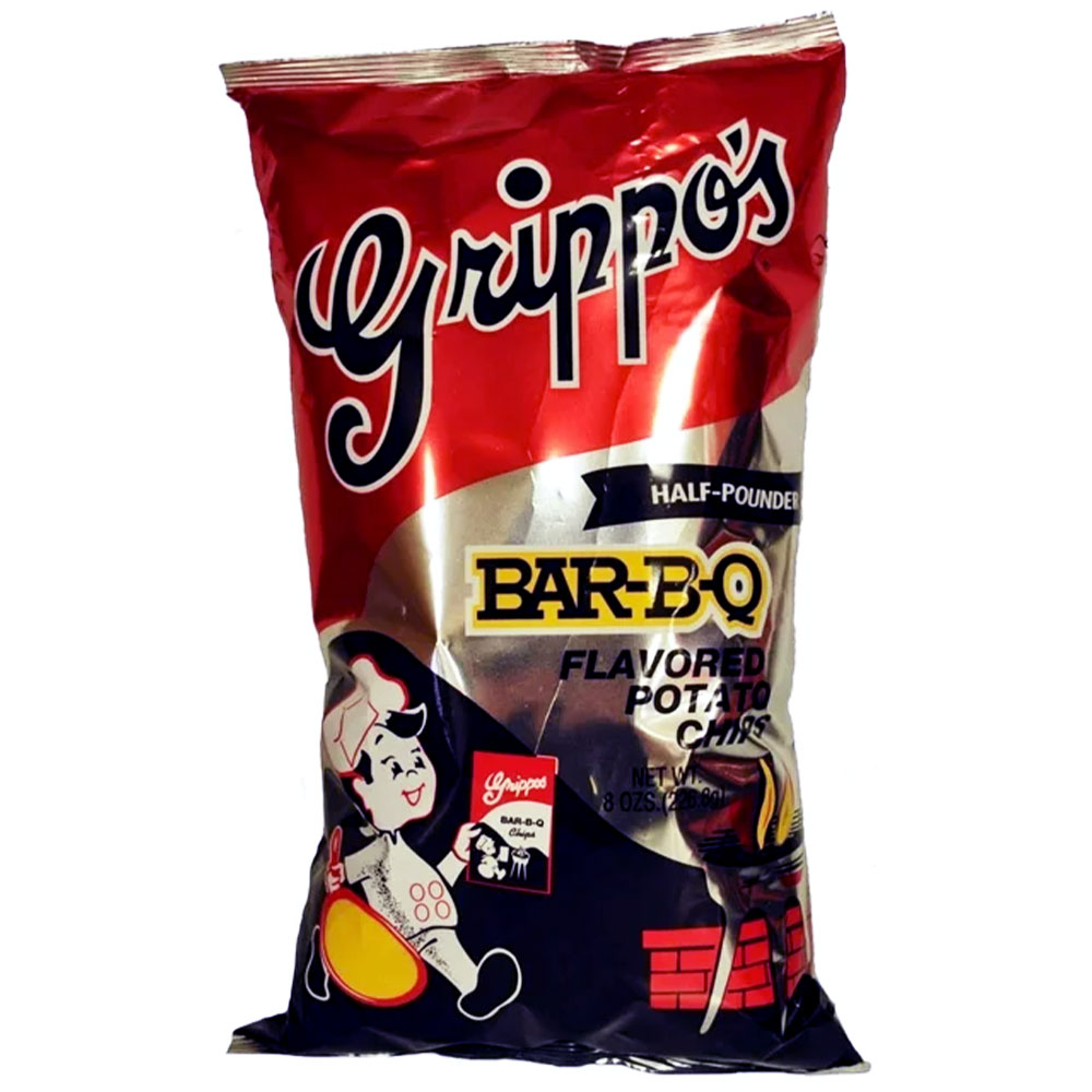 Grippo's BBQ Potato Chips Half Pounder 8oz Bags 12ct