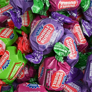 Dubble Bubble Twist Wrapped Gum 3 Flavor 1lb