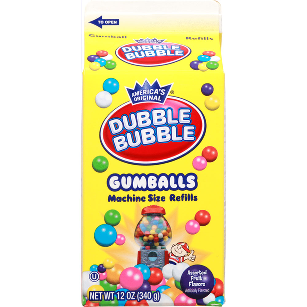 Dubble Bubble Assorted Gumballs Refill 12oz Carton 24pk