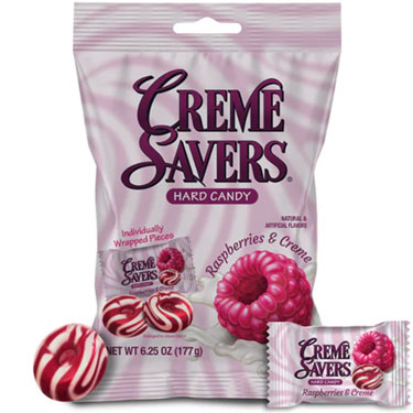 Creme Savers Hard Candy Raspberries and Creme 6.25oz Bag