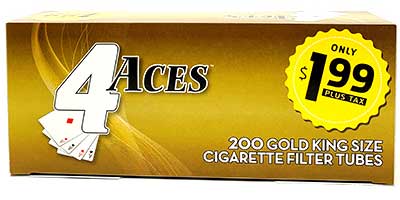 4 Aces Gold King Size Cigarette Tubes 200ct 