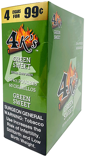 4 Kings Cigarillos Green Sweet 15ct 