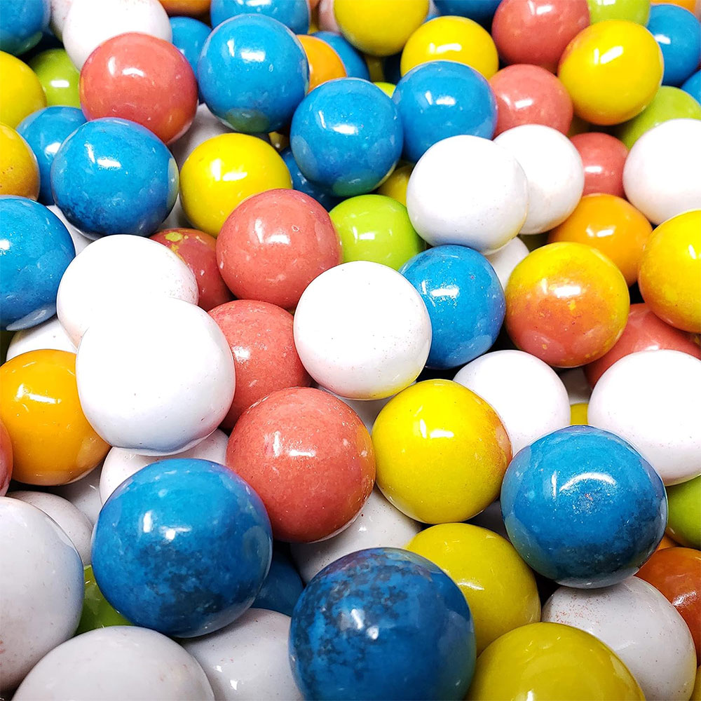 Dubble Bubble 1 Inch Gumballs Lightning Bolts Sour Filled 1lb