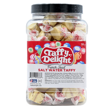 Taffy Delight French Toast Salt Water Taffy 16oz Jar