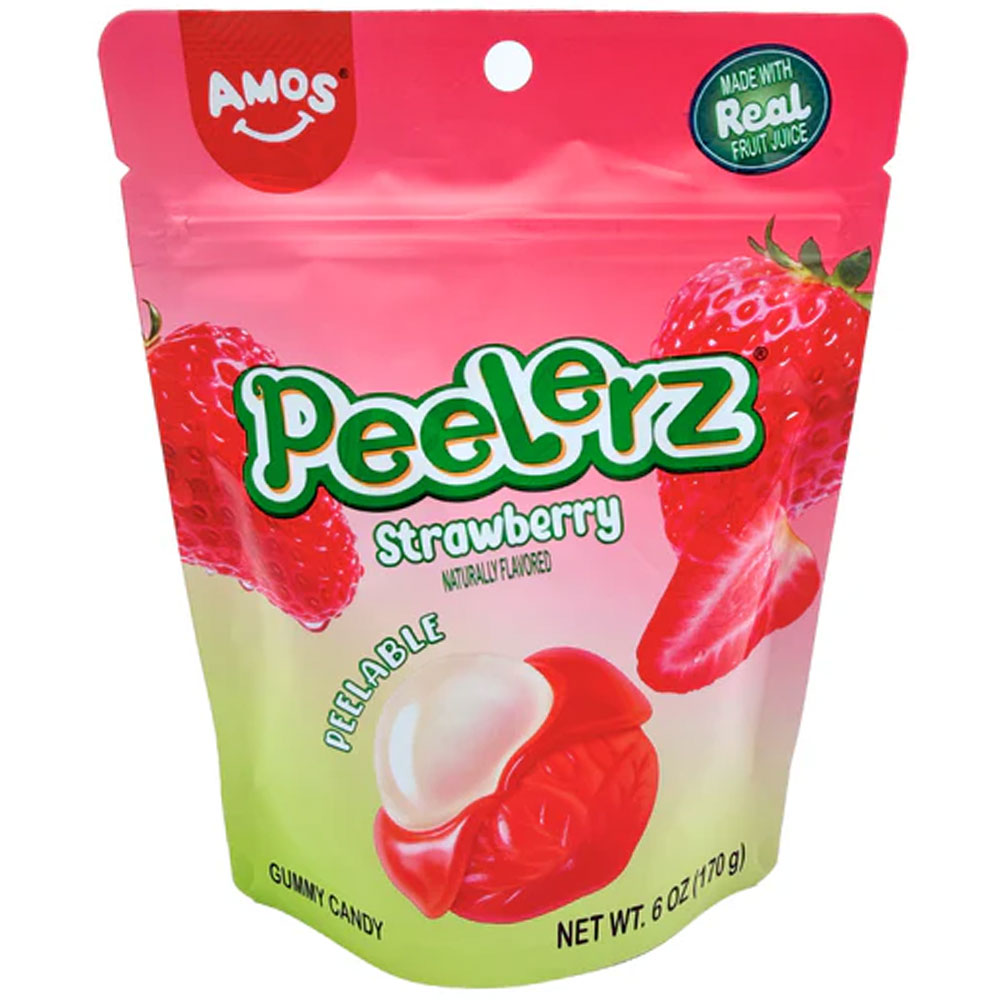 Amos Peelerz Gummy Strawberry 6oz Bag